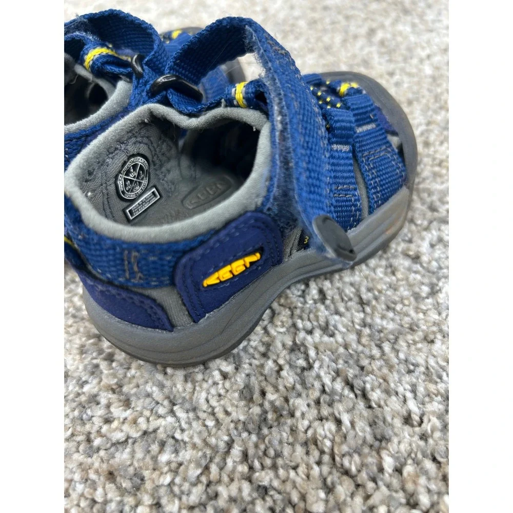 Keen Seacamp II CNX Blue Yellow Kids Sandals Size 4 Toddler 1021492 Water Shoes